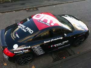 black sports car with graphics